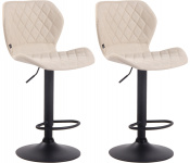 2 ks / set barová židle Diamo látkový potah, černá, krémová