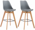 2 ks / set barová židle Metz plast přírodní podnož / šedá