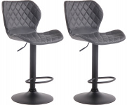 2 ks / set barová židle Diamo syntetická kůže, černá, šedá