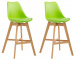 2 ks / set barová židle podnož chrom Cannes plast přírodní podnož / zelená