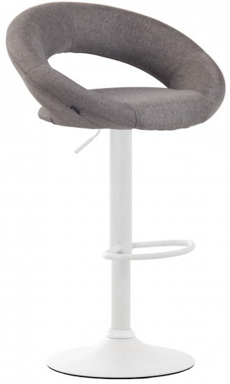 Barová židle Lenda látkový potah, bílá, šedá