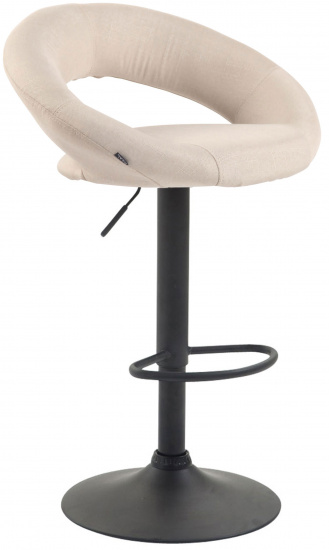 Barová židle Lenda látkový potah, černá, krémová