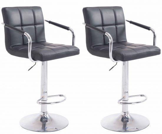 2 ks / set barová židle Lucas V2 chrom, černá