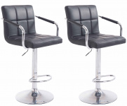 2 ks / set barová židle Lucas V2 chrom, černá