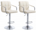 2 ks / set barová židle Lucas V2 chrom, krémová