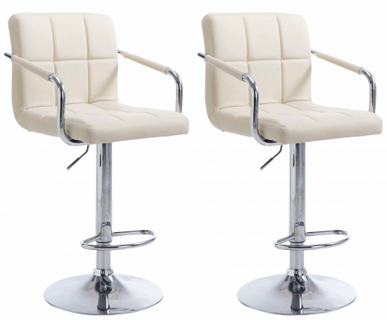 2 ks / set barová židle Lucas V2 chrom, krémová