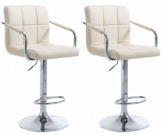 2 ks / set barová židle Lucas V2 chrom, krémová