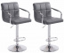 2 ks / set barová židle Lucas V2 chrom, šedá