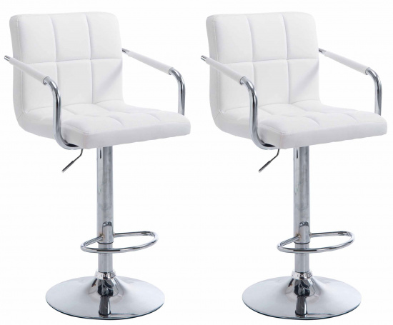 2 ks / set barová židle Lucas V2 chrom, bílá