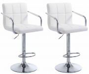 2 ks / set barová židle Lucas V2 chrom, bílá