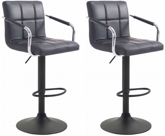 2 ks / set barová židle Lucas V2 černá, černá