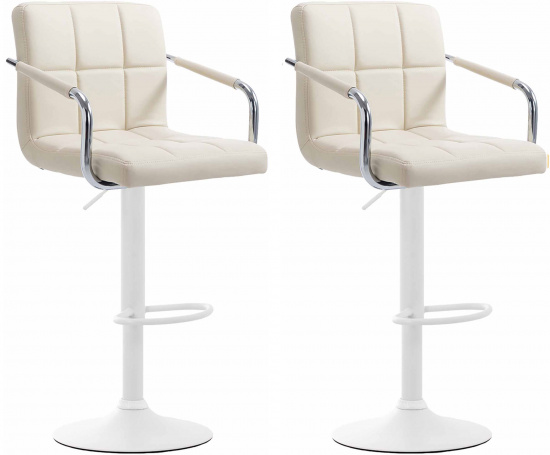 2 ks / set barová židle Lucas V2 bílá, krémová