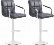 2 ks / set barová židle Lucas V2 bílá, černá
