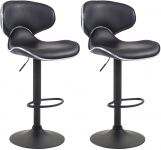 2 ks / set barová židle Las Vegas V2 syntetická kůže, černá, černá