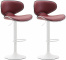 2 ks / set barová židle Las Vegas V2 syntetická kůže, bílá, červená bordó