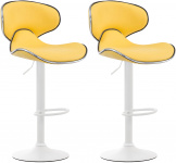 2 ks / set barová židle Las Vegas V2 syntetická kůže, bílá, žlutá