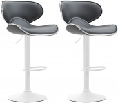 2 ks / set barová židle Las Vegas V2 syntetická kůže, bílá, šedá