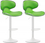 2 ks / set barová židle Las Vegas V2 syntetická kůže, bílá, zelená