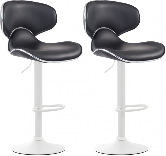 2 ks / set barová židle Las Vegas V2 syntetická kůže, bílá, černá