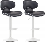 2 ks / set barová židle Las Vegas V2 syntetická kůže, bílá, černá