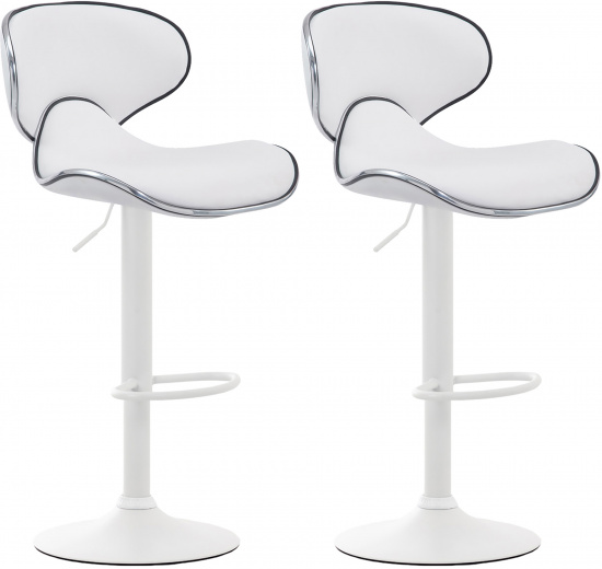 2 ks / set barová židle Las Vegas V2 syntetická kůže, bílá, bílá