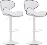 2 ks / set barová židle Las Vegas V2 syntetická kůže, bílá, bílá