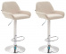 2 ks / set barová židle Braga látkový potah, chrom, krémová