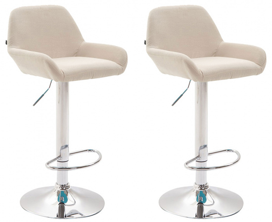 2 ks / set barová židle Braga látkový potah, chrom, krémová
