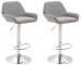 2 ks / set barová židle Braga látkový potah, chrom, šedá