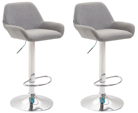 2 ks / set barová židle Braga látkový potah, chrom, šedá