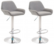 2 ks / set barová židle Braga látkový potah, chrom, šedá