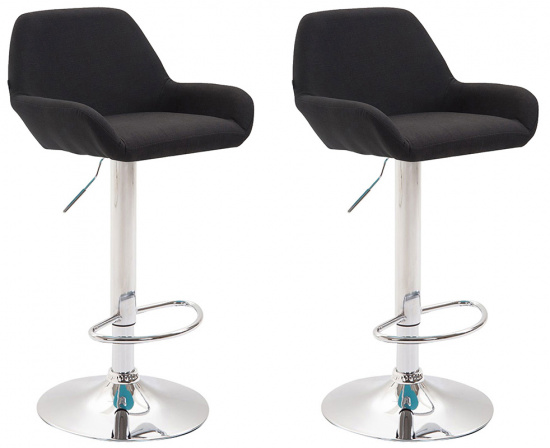 2 ks / set barová židle Braga látkový potah, chrom, černá