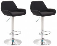 2 ks / set barová židle Braga látkový potah, chrom, černá