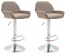 2 ks / set barová židle Braga látkový potah, chrom, taupe