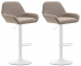 2 ks / set barová židle Braga látkový potah, bílá, taupe