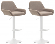 2 ks / set barová židle Braga látkový potah, bílá, taupe