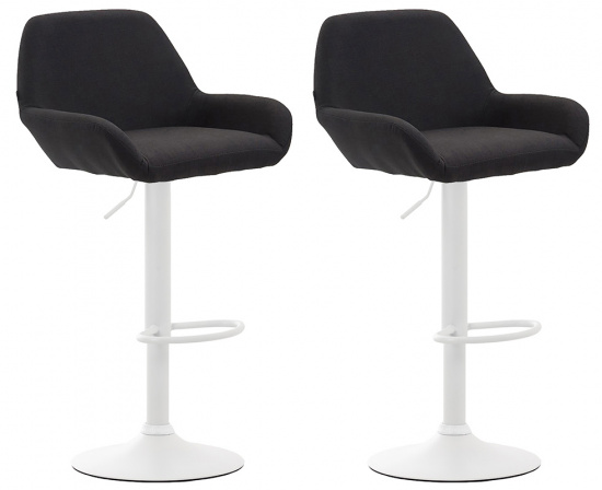 2 ks / set barová židle Braga látkový potah, bílá, černá