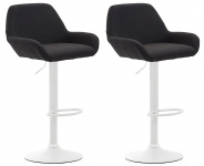 2 ks / set barová židle Braga látkový potah, bílá, černá