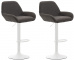 2 ks / set barová židle Braga látkový potah, bílá, tmavě šedá