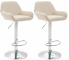 2 ks / set barová židle Braga syntetická kůže, chrom, krémová
