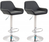 2 ks / set barová židle Braga syntetická kůže, chrom, černá