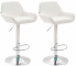 2 ks / set barová židle Braga syntetická kůže, chrom, bílá