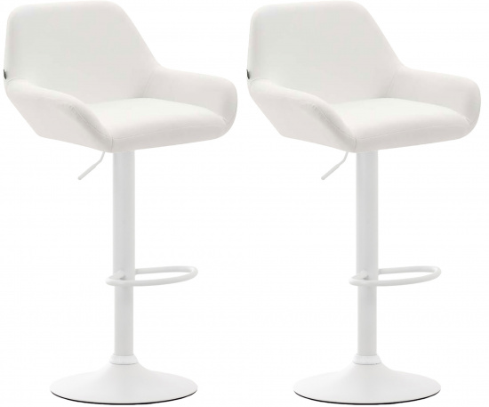 2 ks / set barová židle Braga syntetická kůže, bílá, bílá