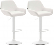 2 ks / set barová židle Braga syntetická kůže, bílá, bílá
