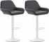 2 ks / set barová židle Braga syntetická kůže, bílá, černá