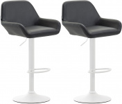 2 ks / set barová židle Braga syntetická kůže, bílá, černá