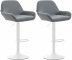 2 ks / set barová židle Braga syntetická kůže, bílá, šedá