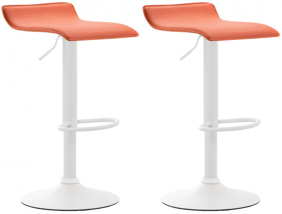 2 ks / set barová židle Dyn V2 syntetická kůže, bílá, oranžová