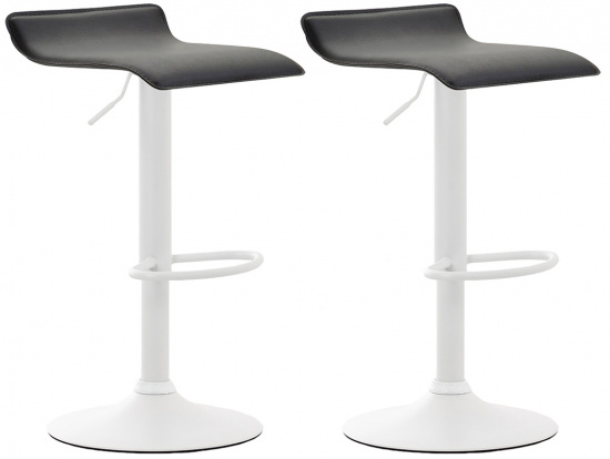 2 ks / set barová židle Dyn V2 syntetická kůže, bílá, černá
