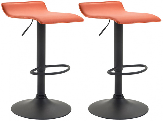 2 ks / set barová židle Dyn V2 syntetická kůže, černá, oranžová